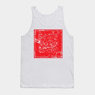 Red Square. Unreadable letter. Tank Top